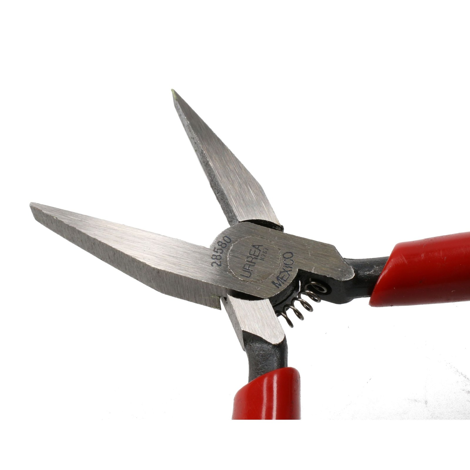 Pinza para electrónica con mango rubber grip de 4-3/4" plana lisa Urrea - Imagen 2