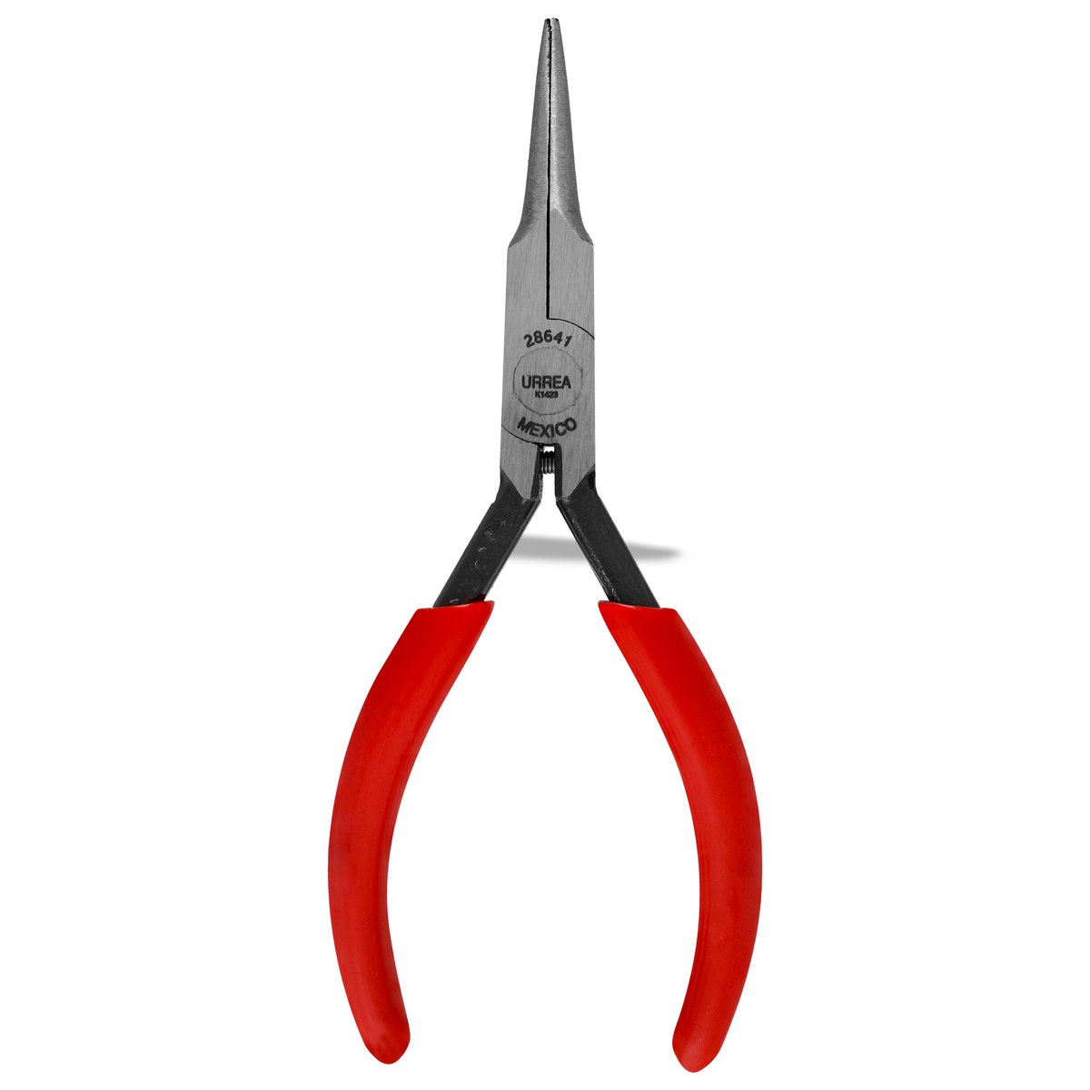 Pinza para electrónica con mango rubber grip de 5-5/8" punta aguja recta Urrea - Imagen 2