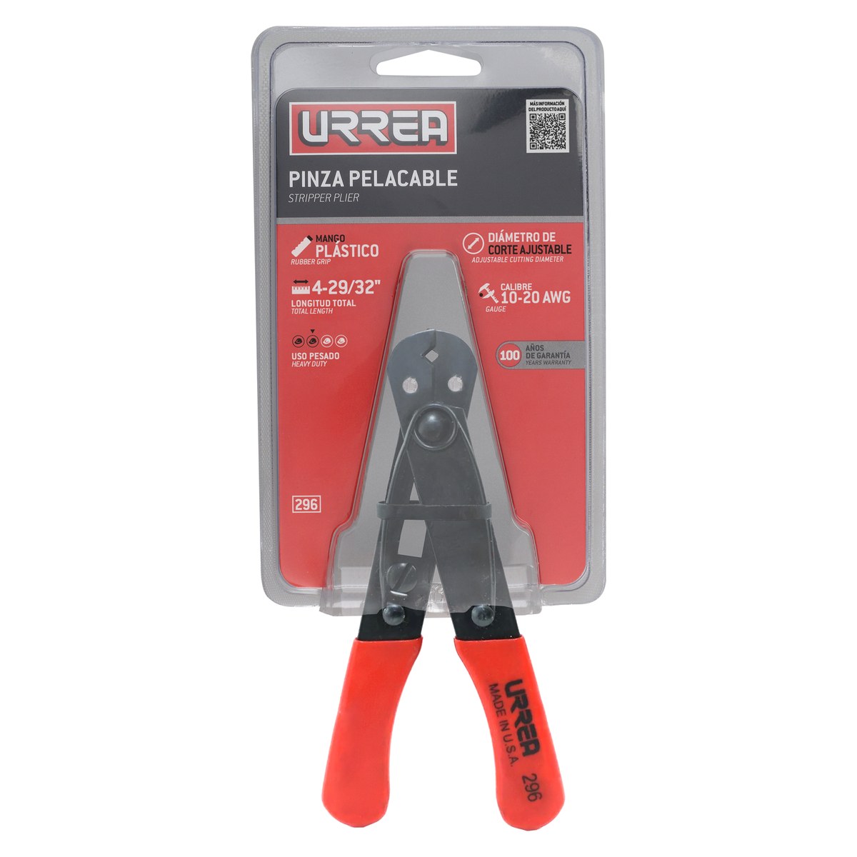 Pinza pelacable con mango air cushion 10-20 AWG de 4-29/32" universal Urrea - Imagen 2