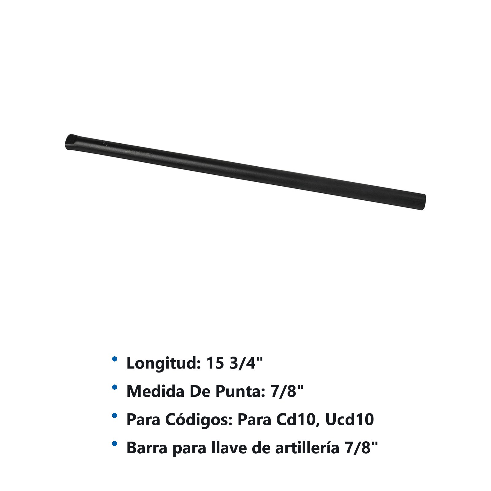 Barra fosfatizada para llave de artillería 7/8" x 15-3/4" Urrea - Imagen 2