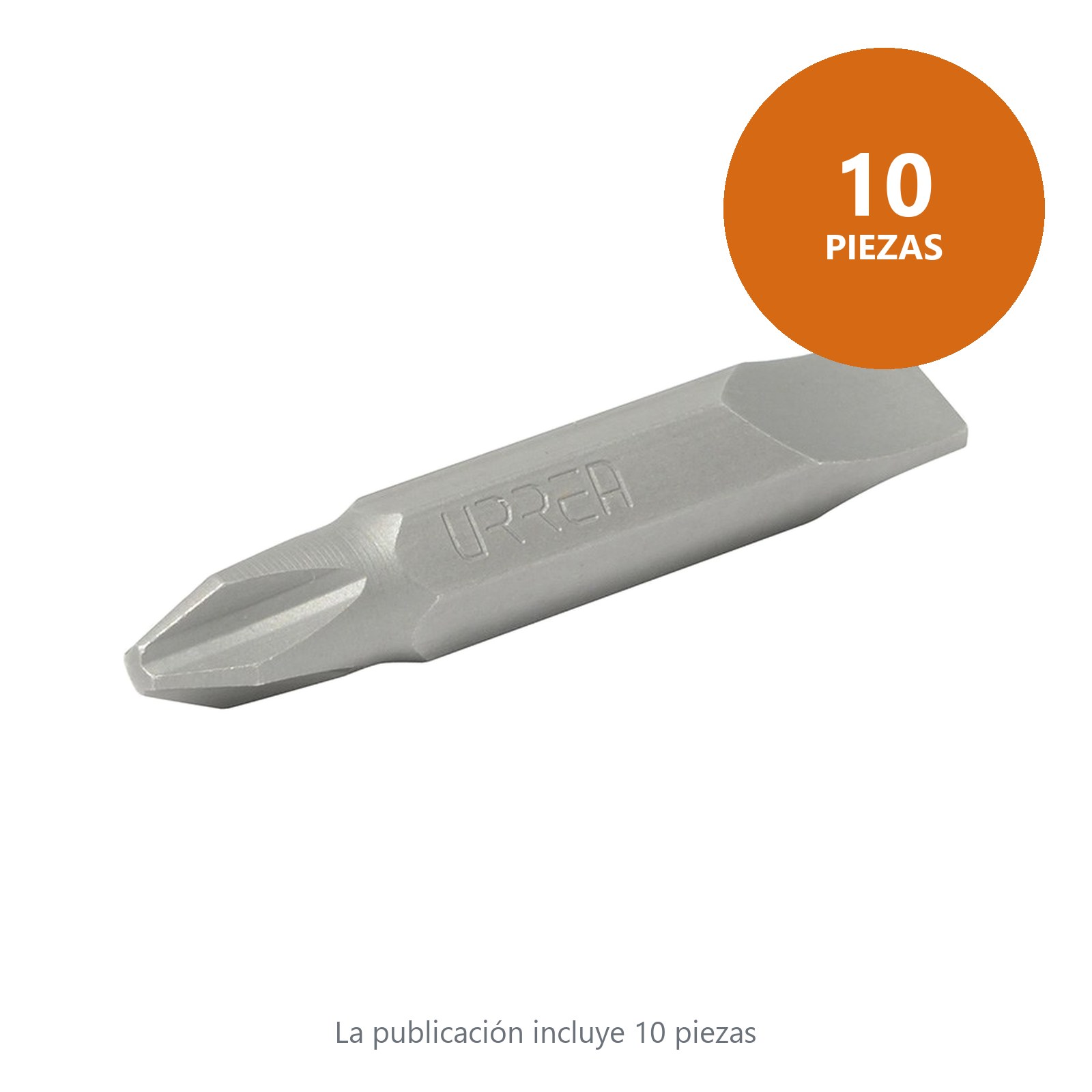 Punta doble intercambiable Phillips #2 y plana 8-10" para destornillador hexágono de 1/4" Urrea - Imagen 2