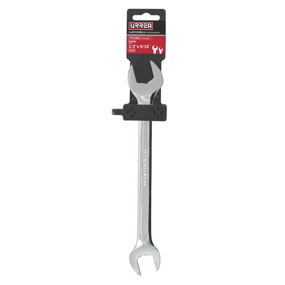 Llave española pulido espejo en pulgadas, 1/2" x 9/16" Urrea - Imagen 2