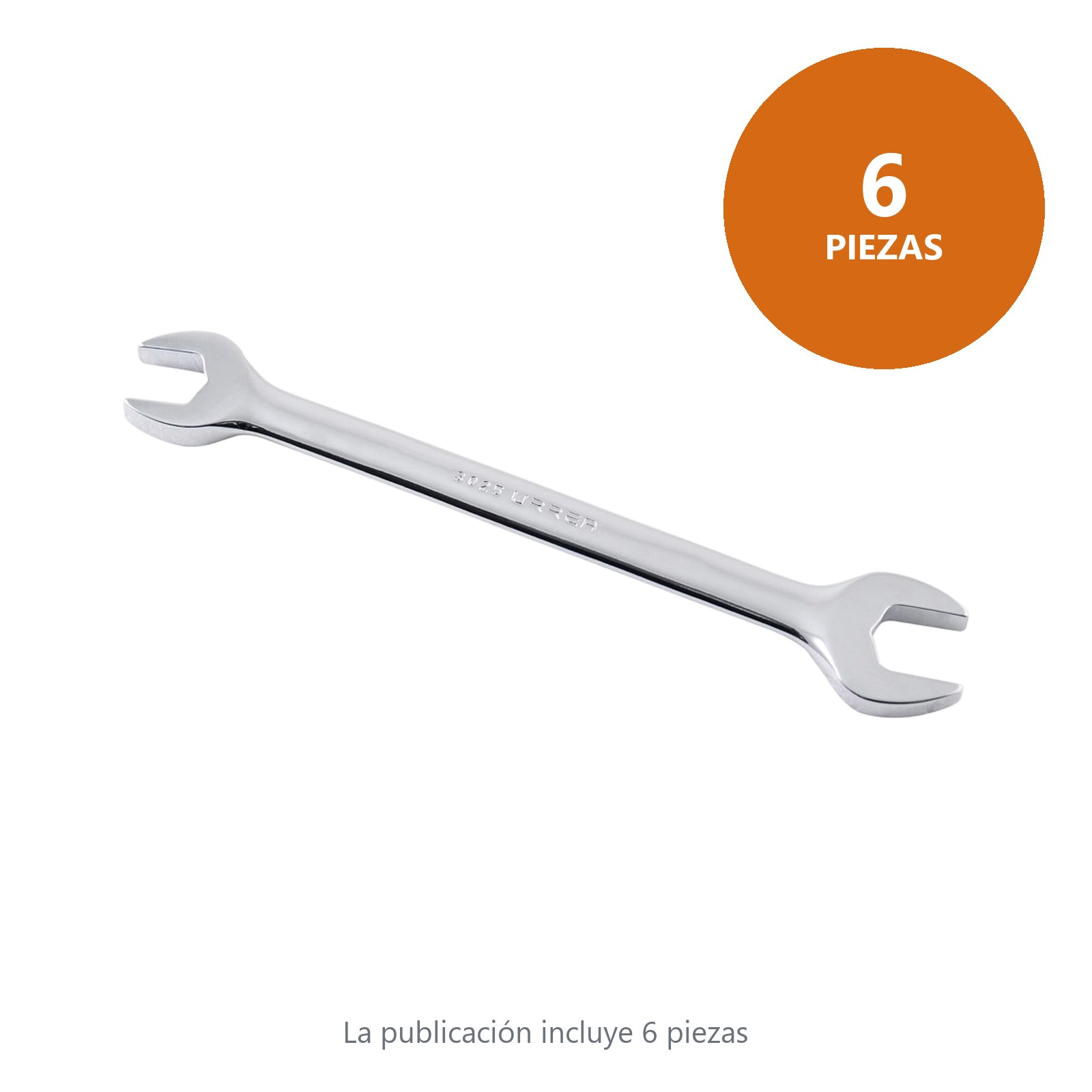 Llave española pulido espejo en pulgadas, 5/8" x 3/4" Urrea - Imagen 3
