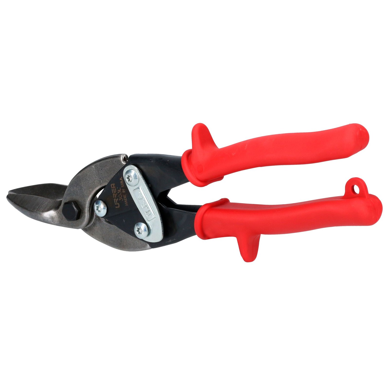 Tijera para hojalatero tipo aviación izquierda con mango rubber grip, 10" Urrea - Imagen 2