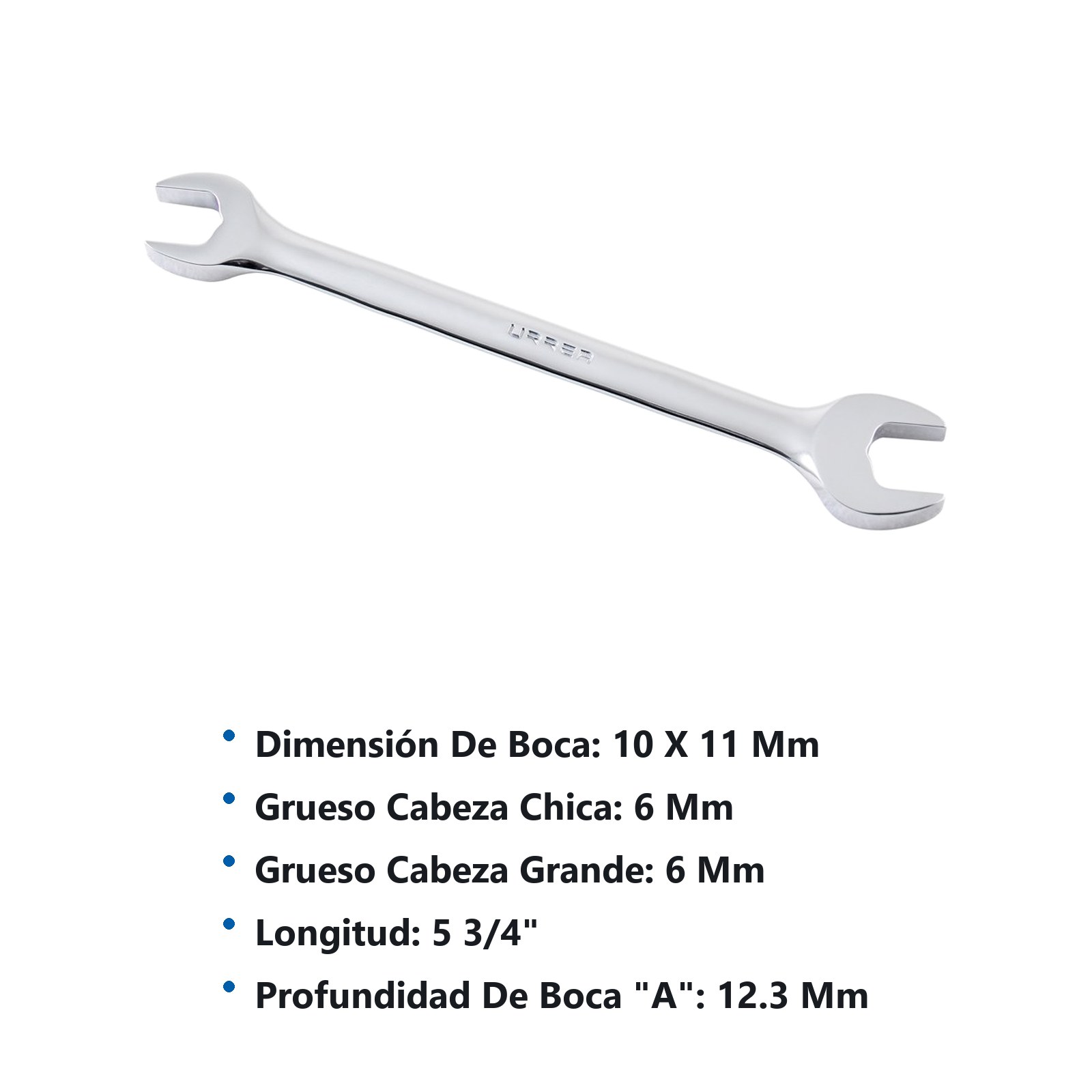 Llave española pulido espejo métrica, 10 x 11 mm Urrea - Imagen 3