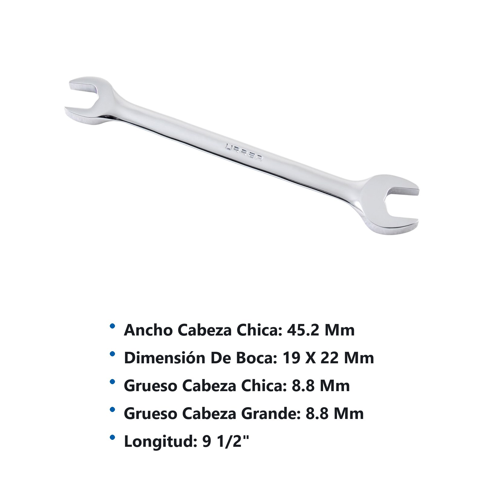 Llave española pulido espejo métrica, 20 x 21 mm Urrea - Imagen 3