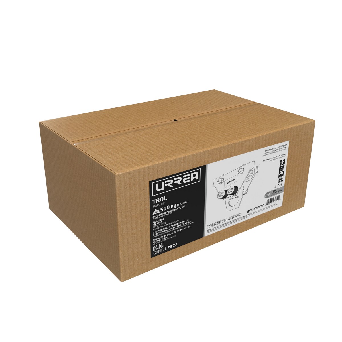 Trole de carga 0.5 ton para vigas IPS e IPR Urrea - Imagen 2