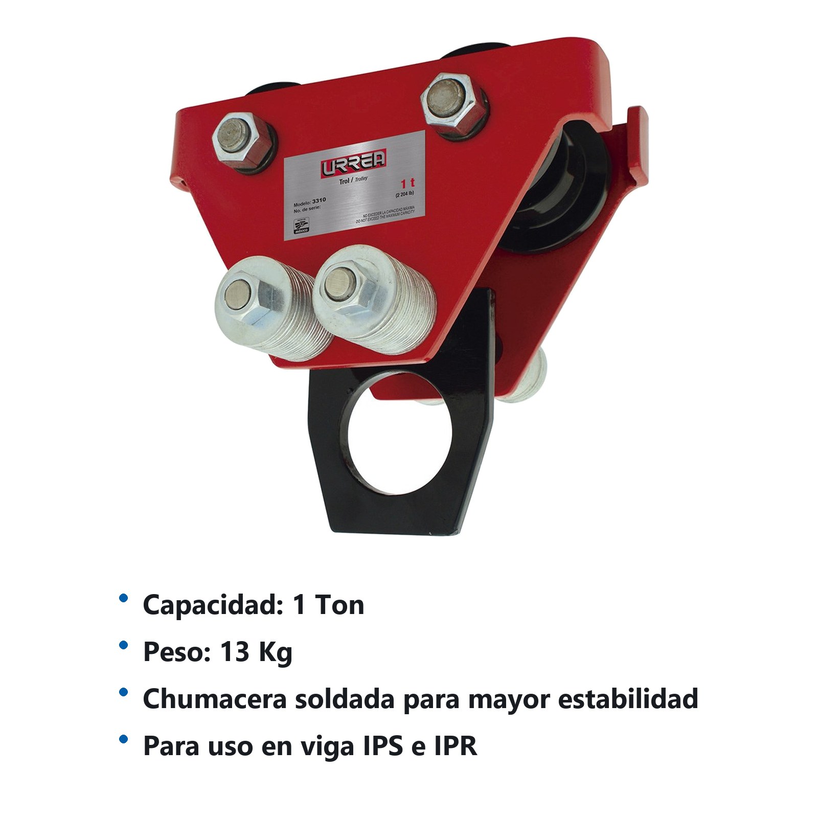 Trole de carga 1 ton para vigas IPS e IPR Urrea - Imagen 2