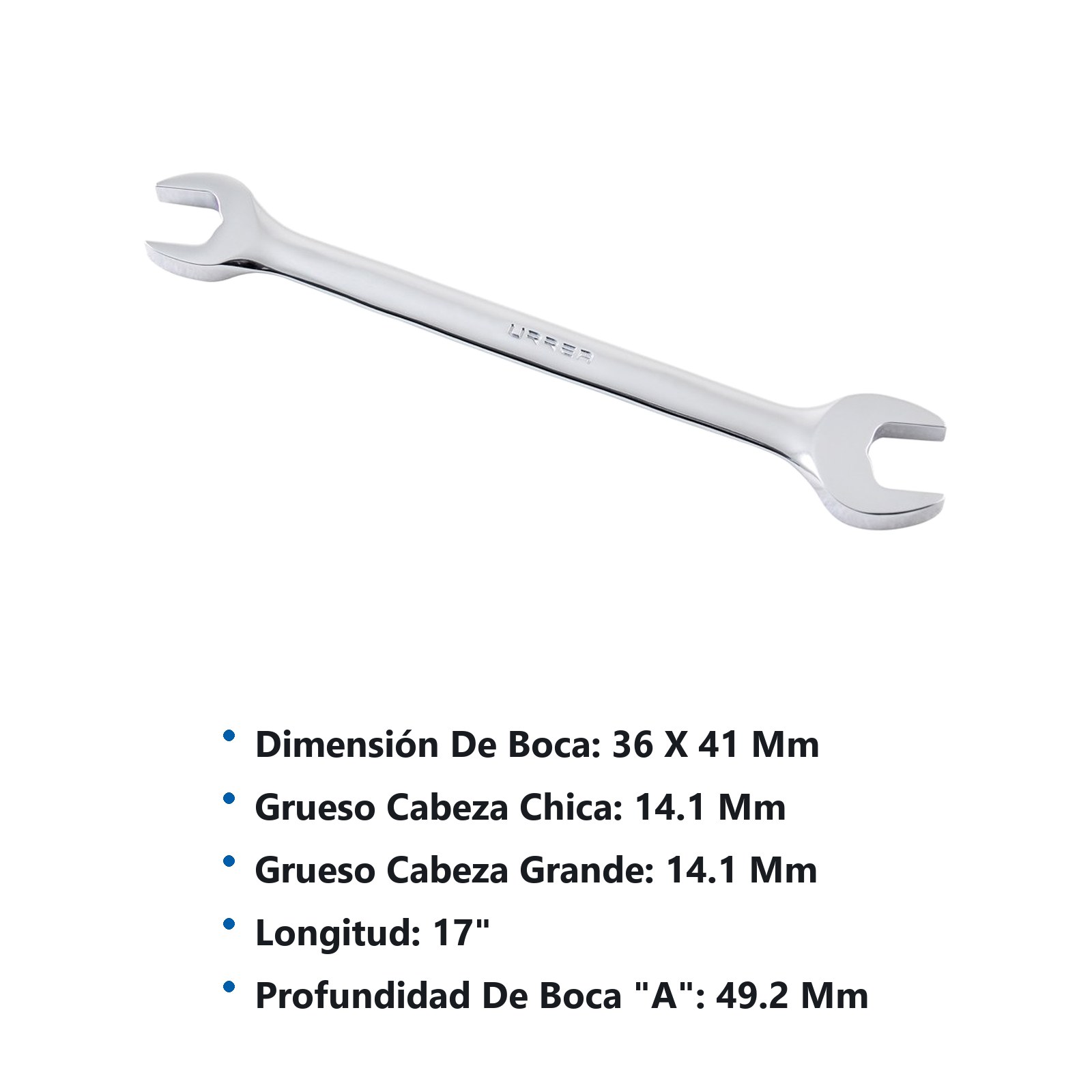 Llave española pulido espejo métrica, 36 x 41 mm Urrea - Imagen 3