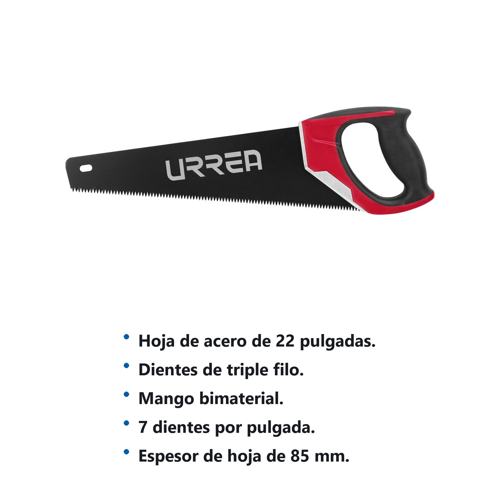 Serrucho con mango bimaterial triple filo de 22" Urrea - Imagen 2