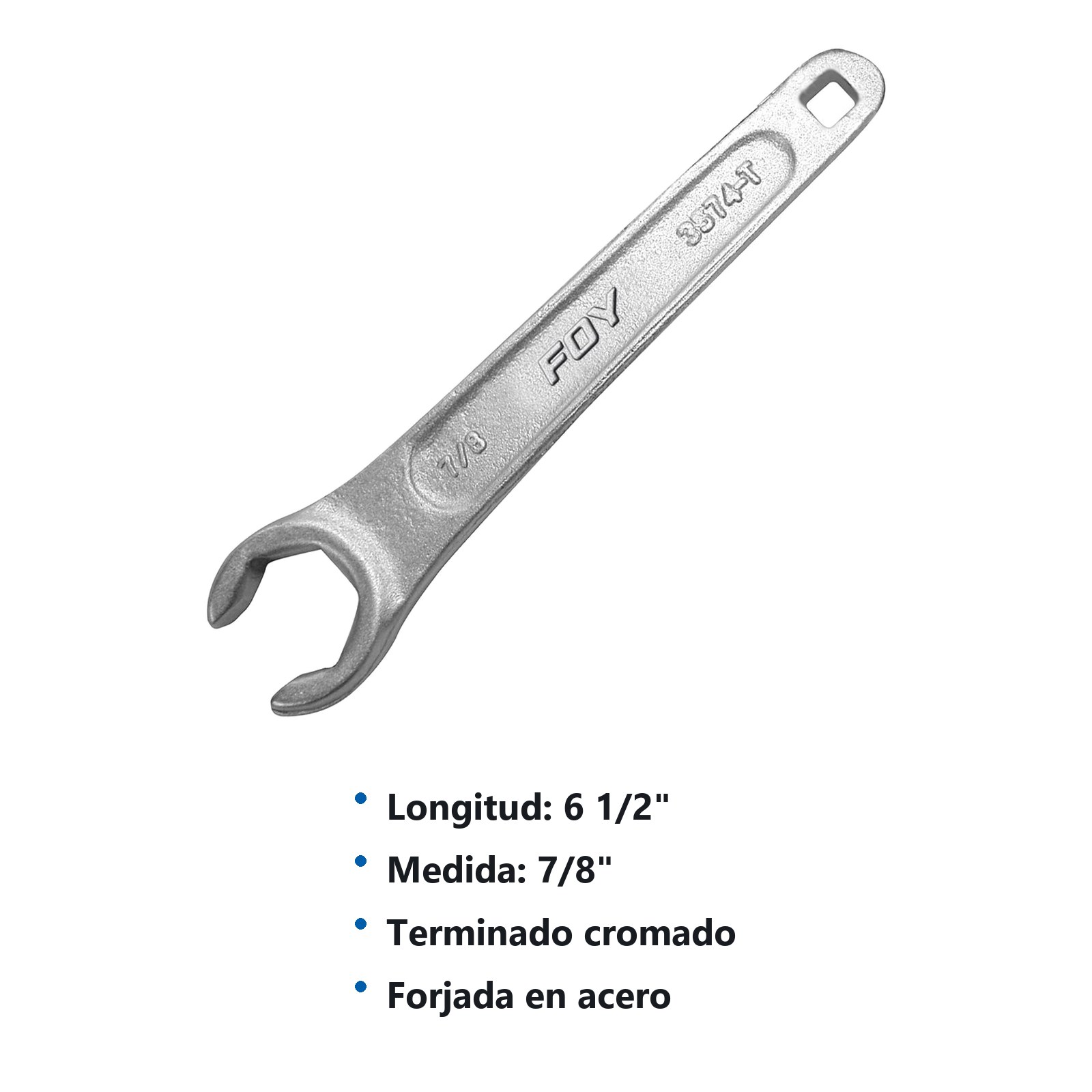 Llave para tanque de gas cromada 7/8" Foy - Imagen 3