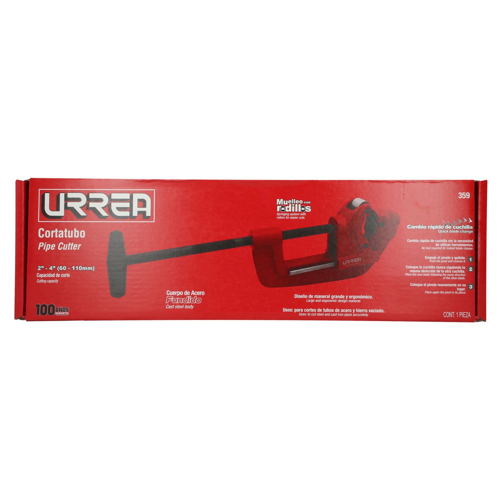 Cortatubos cuerpo de acero forjado de 2" a 4" Urrea - Imagen 4