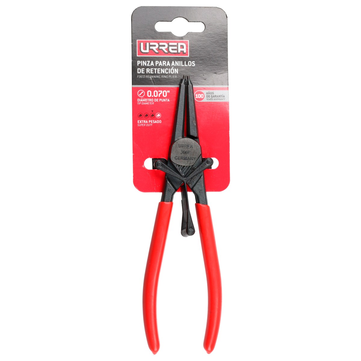 Pinza para anillos de retención con mango rubber grip forjadas tipo interno ángulo de 0° Urrea - Imagen 2
