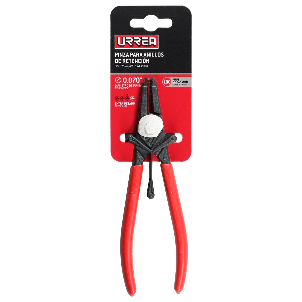 Pinza para anillos de retención con mango rubber grip forjadas tipo interno ángulo de 90° Urrea - Imagen 2