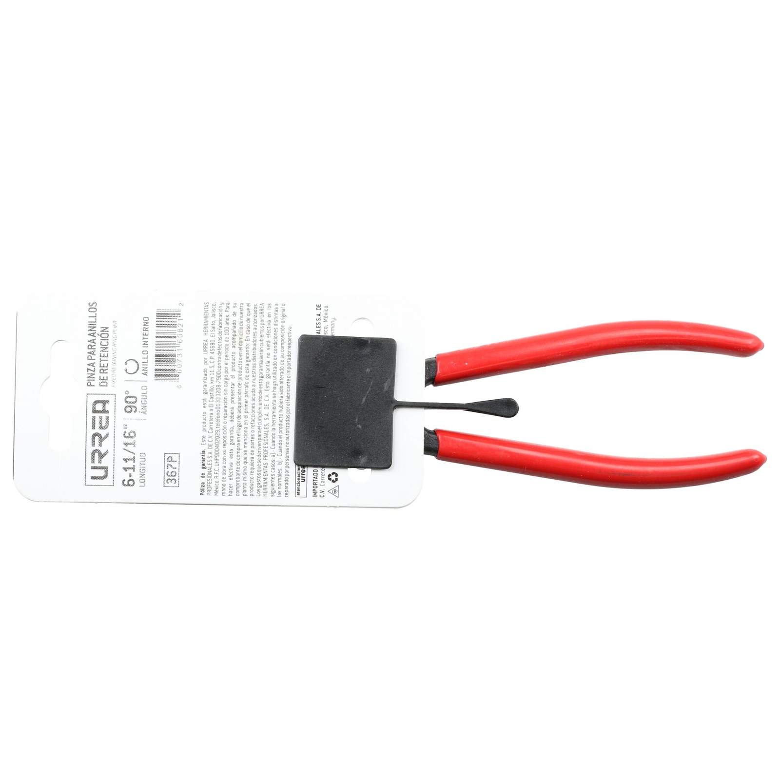Pinza para anillos de retención con mango rubber grip forjadas tipo interno ángulo de 90° Urrea - Imagen 3