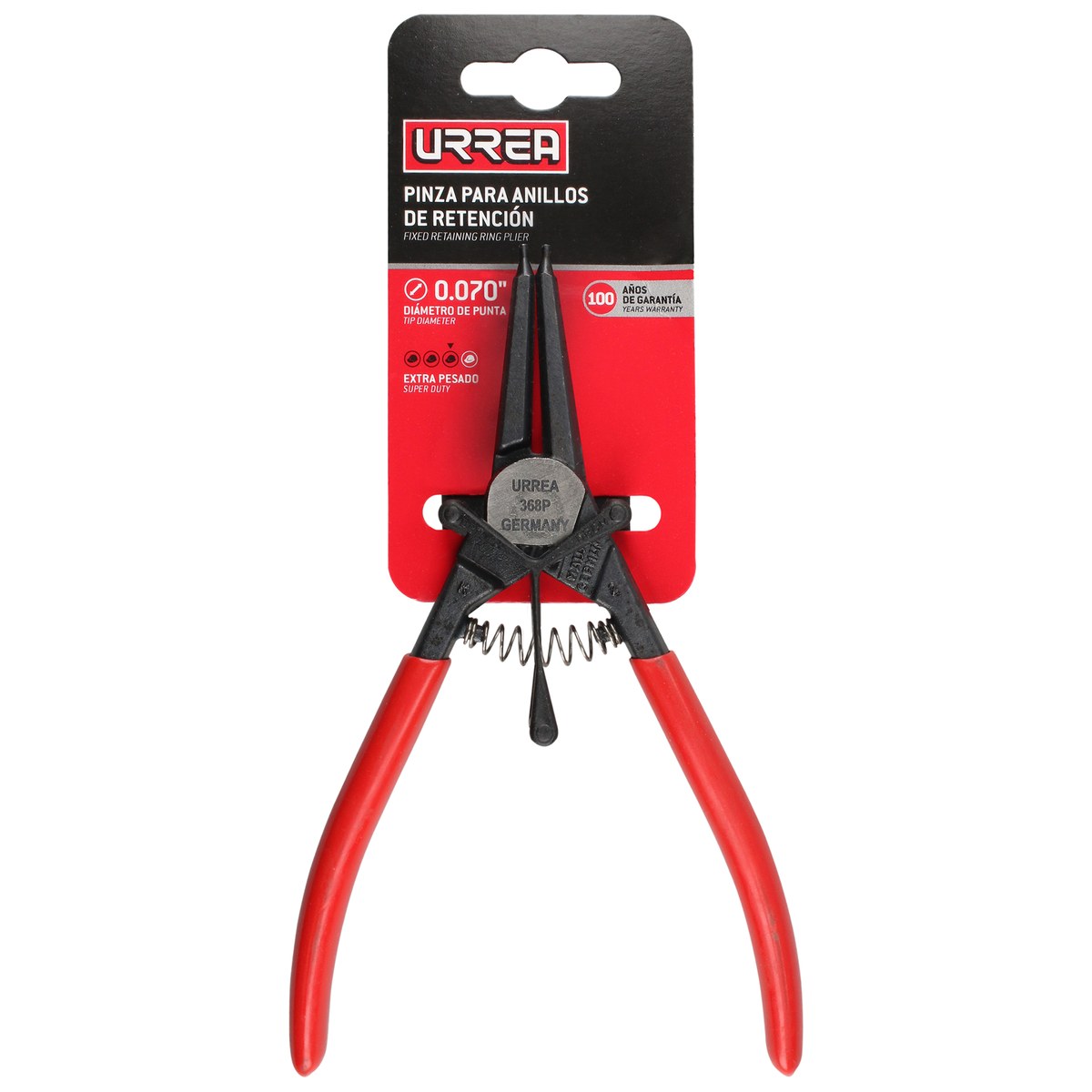 Pinza para anillos de retención con mango rubber grip forjadas tipo externo ángulo de 0° Urrea - Imagen 3