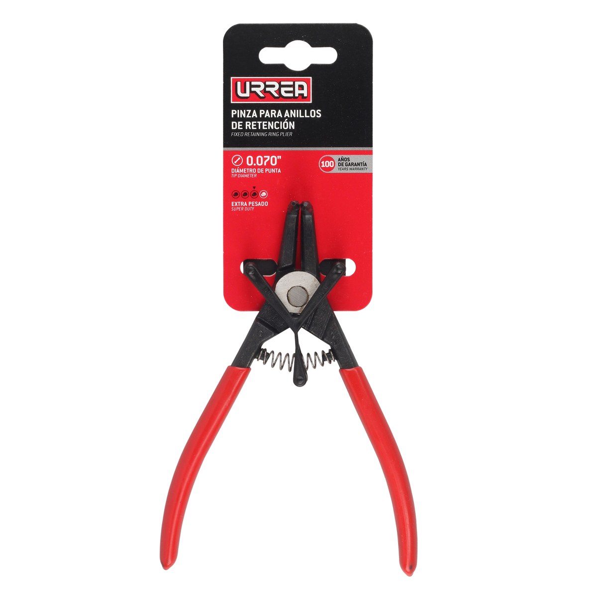 Pinza para anillos de retención con mango rubber grip forjadas tipo externo ángulo de 90° Urrea - Imagen 3