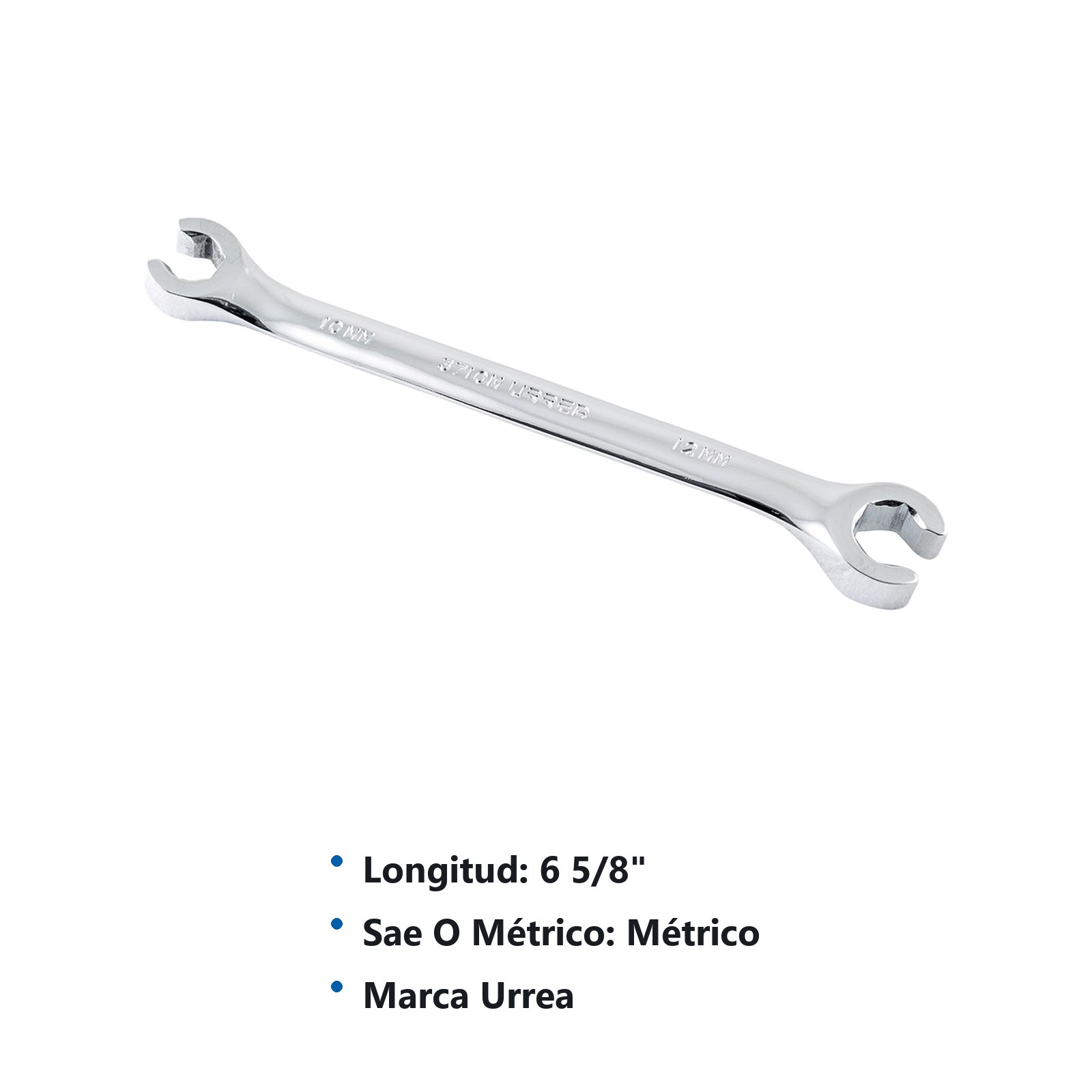 Llave abocinada pulido espejo métrica, 6 puntas, 10 mm x 12 mm Urrea - Imagen 3