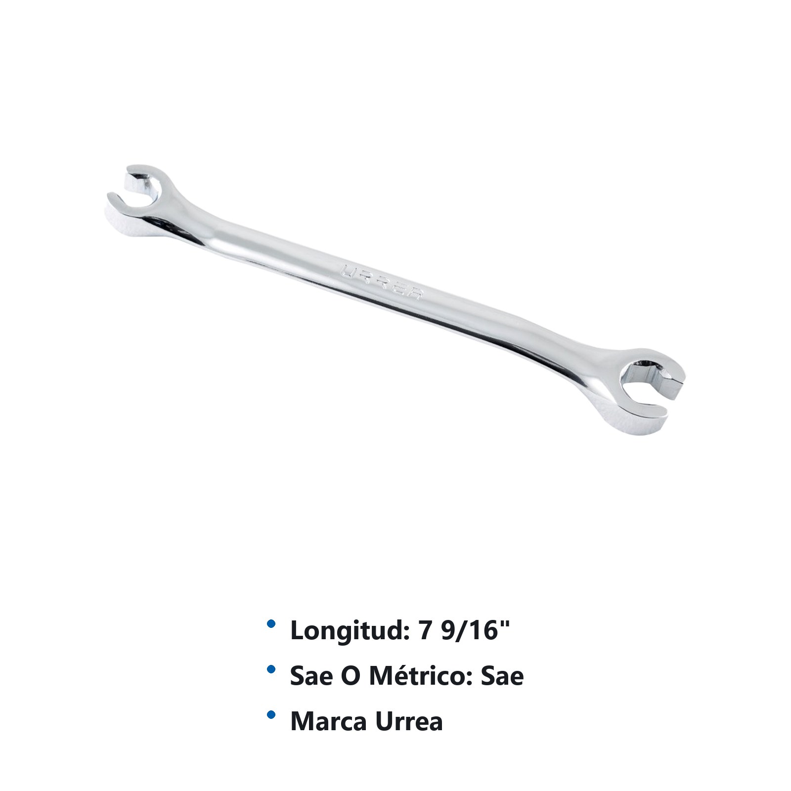 Llave abocinada pulido espejo en pulgadas, 6 puntas, 1/2" x 9/16" Urrea - Imagen 3