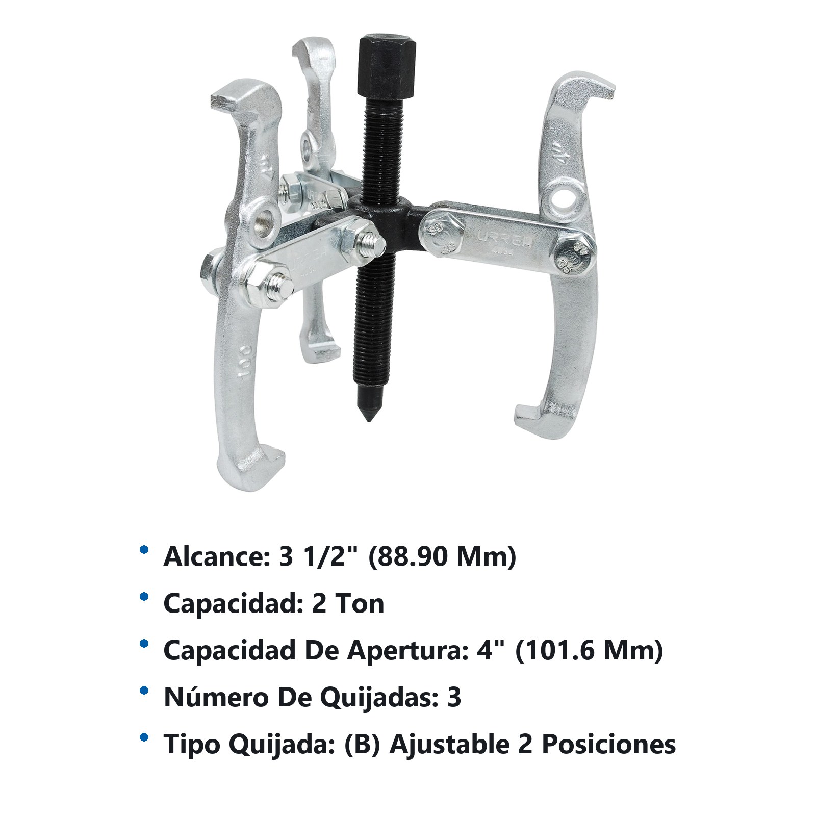 Extractor reversible 3 quijadas tipo "B" 2 ton, 2 posiciones Urrea - Imagen 2