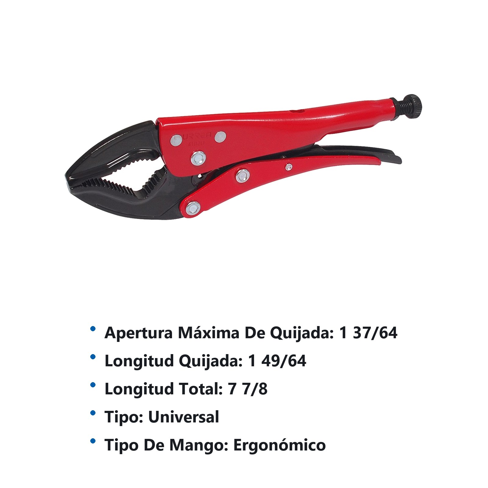 Pinza de presión de 7-7/8" quijada universal Urrea - Imagen 3