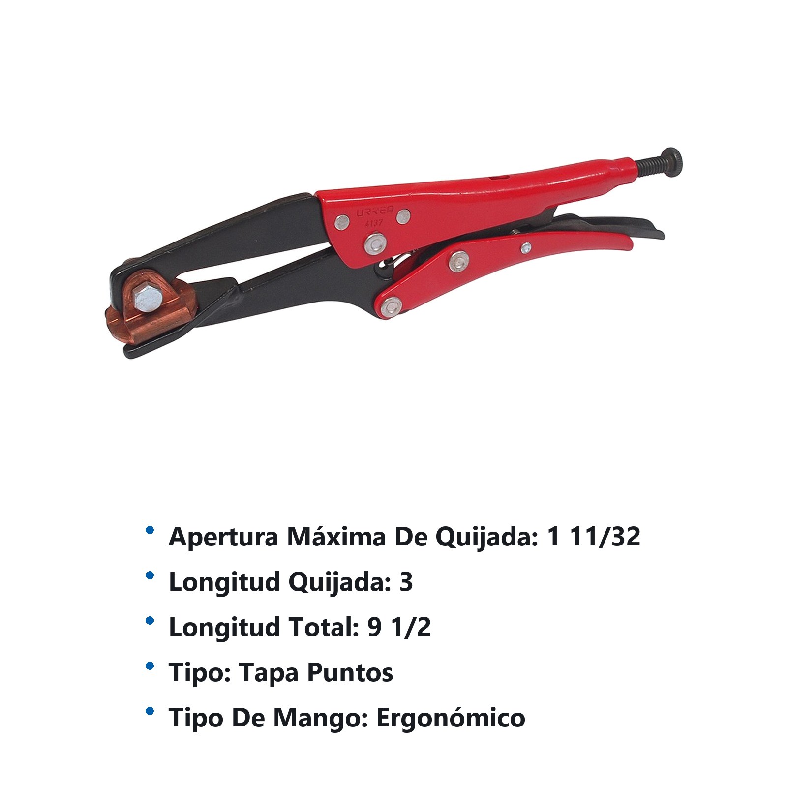 Pinza de presión de 9-1/2" tapa puntos de soldadura Urrea - Imagen 2
