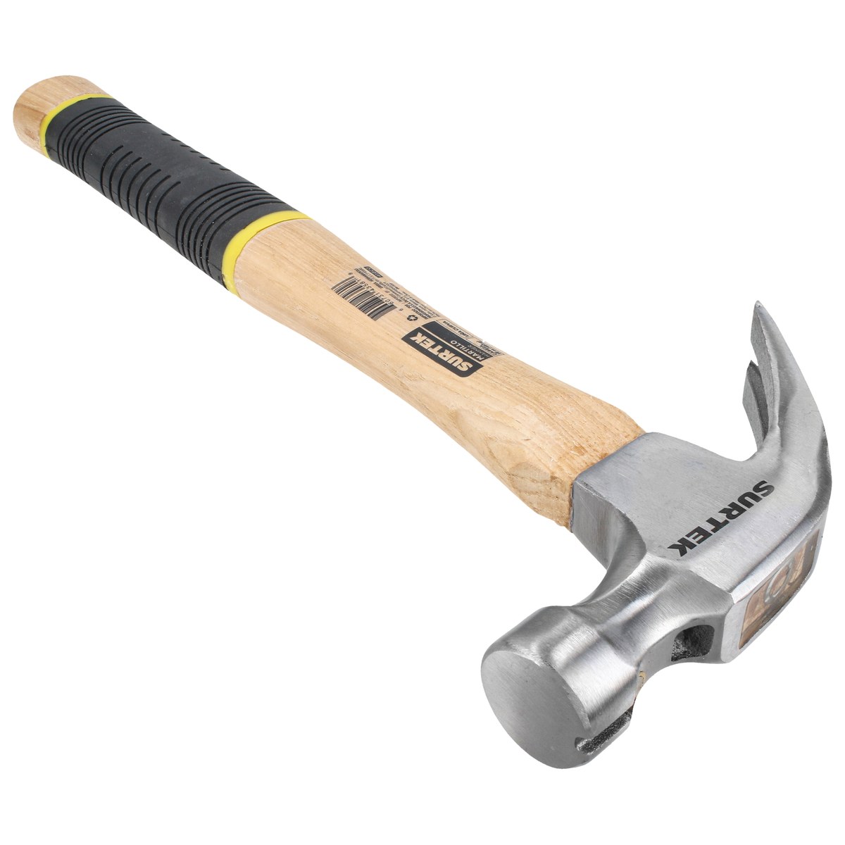 Martillo de uña curva pulido con mango de madera, 20 oz Surtek