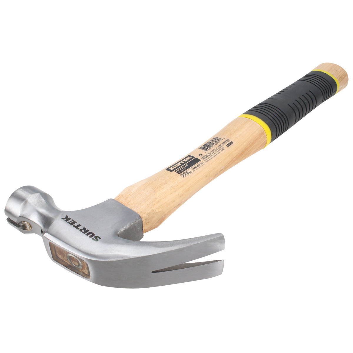 Martillo de uña curva pulido con mango de madera, 20 oz Surtek - Imagen 2