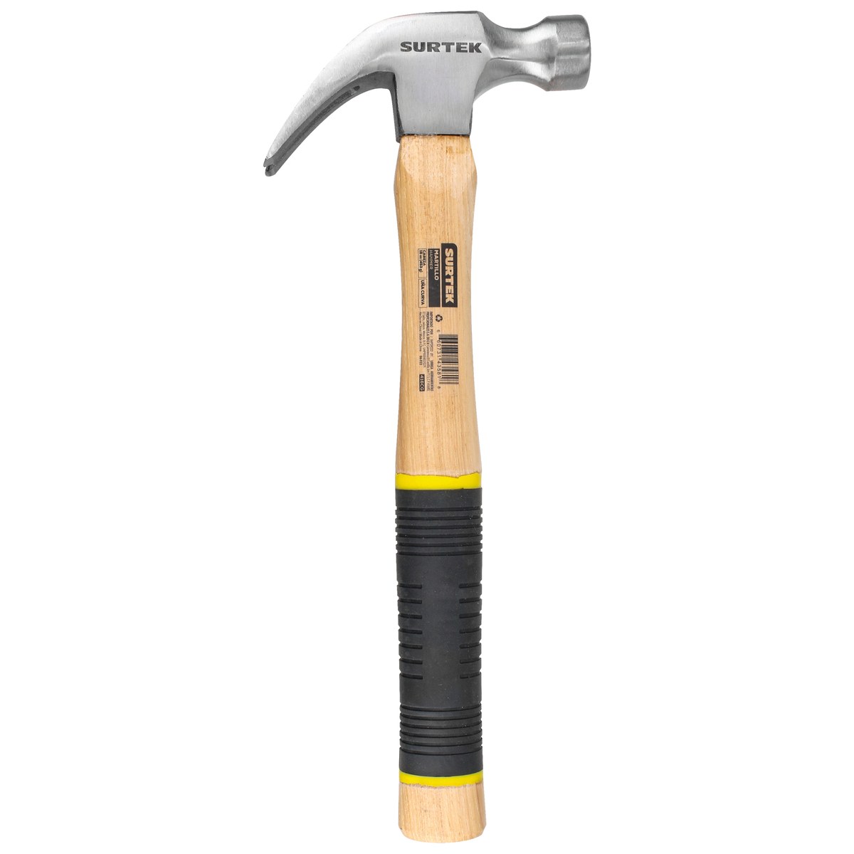 Martillo de uña curva pulido con mango de madera, 20 oz Surtek - Imagen 4