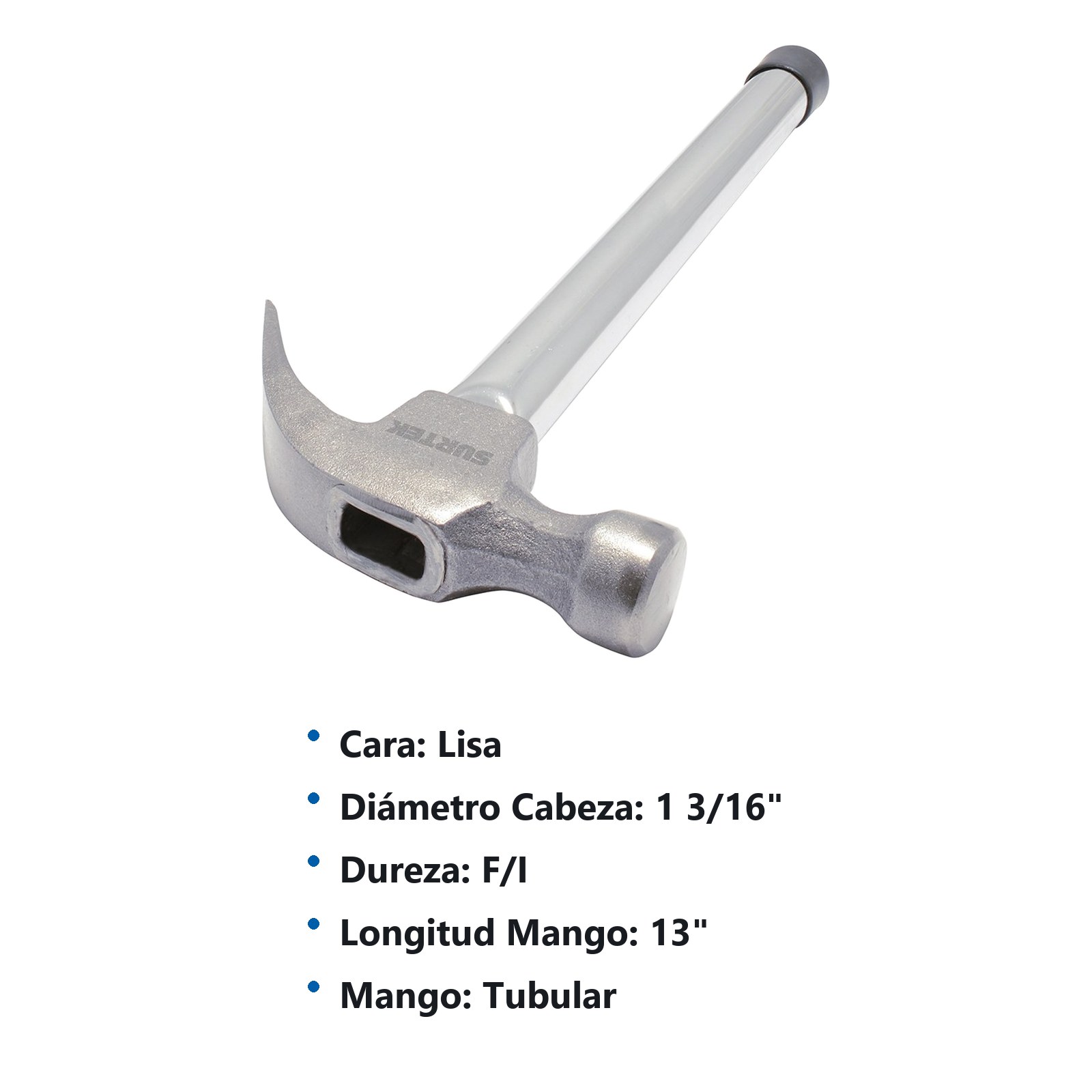 Martillo de uña curva con mango tubular de 13", 16 oz Surtek - Imagen 2
