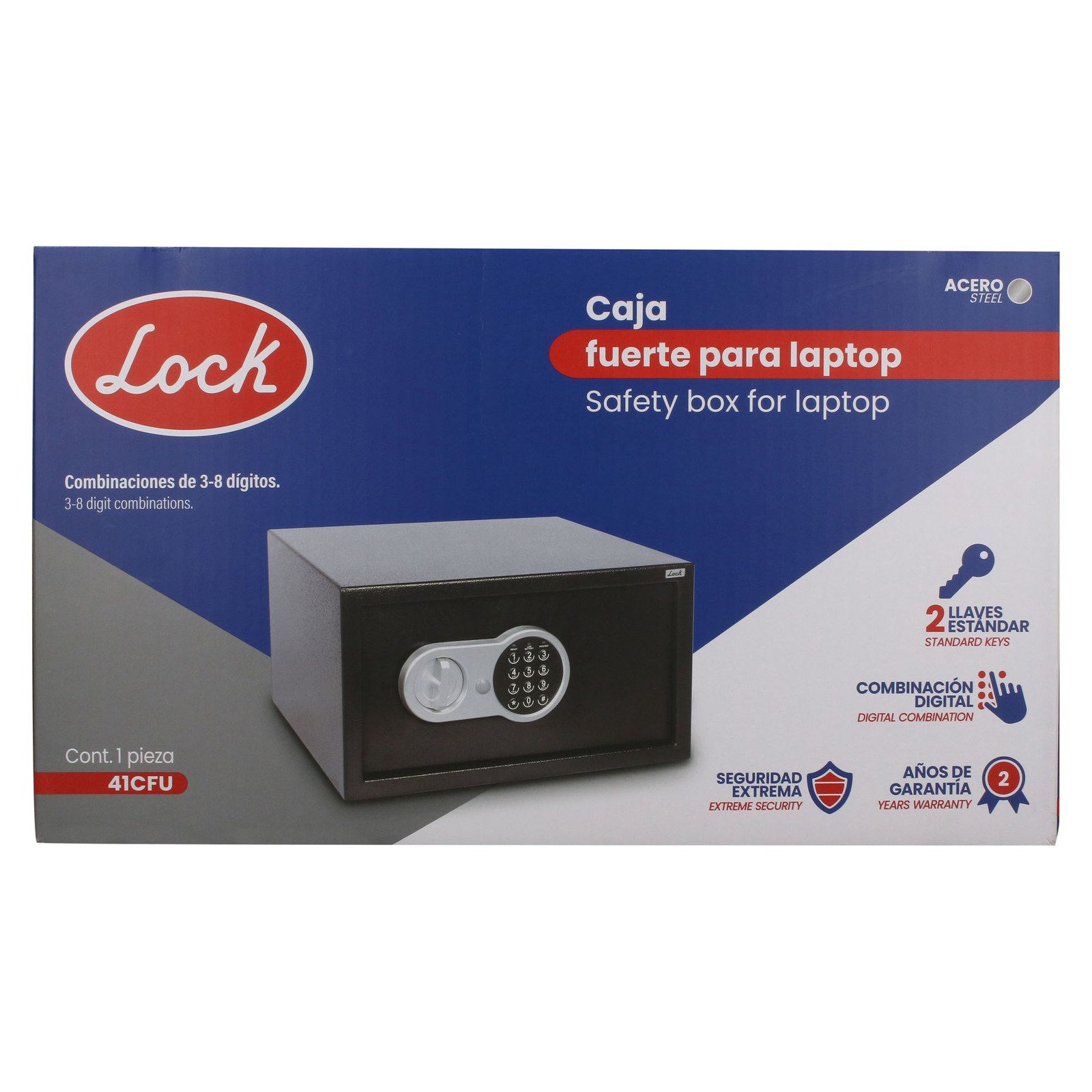 Caja fuerte metálica grande 41 cm, para laptop Lock - Imagen 4
