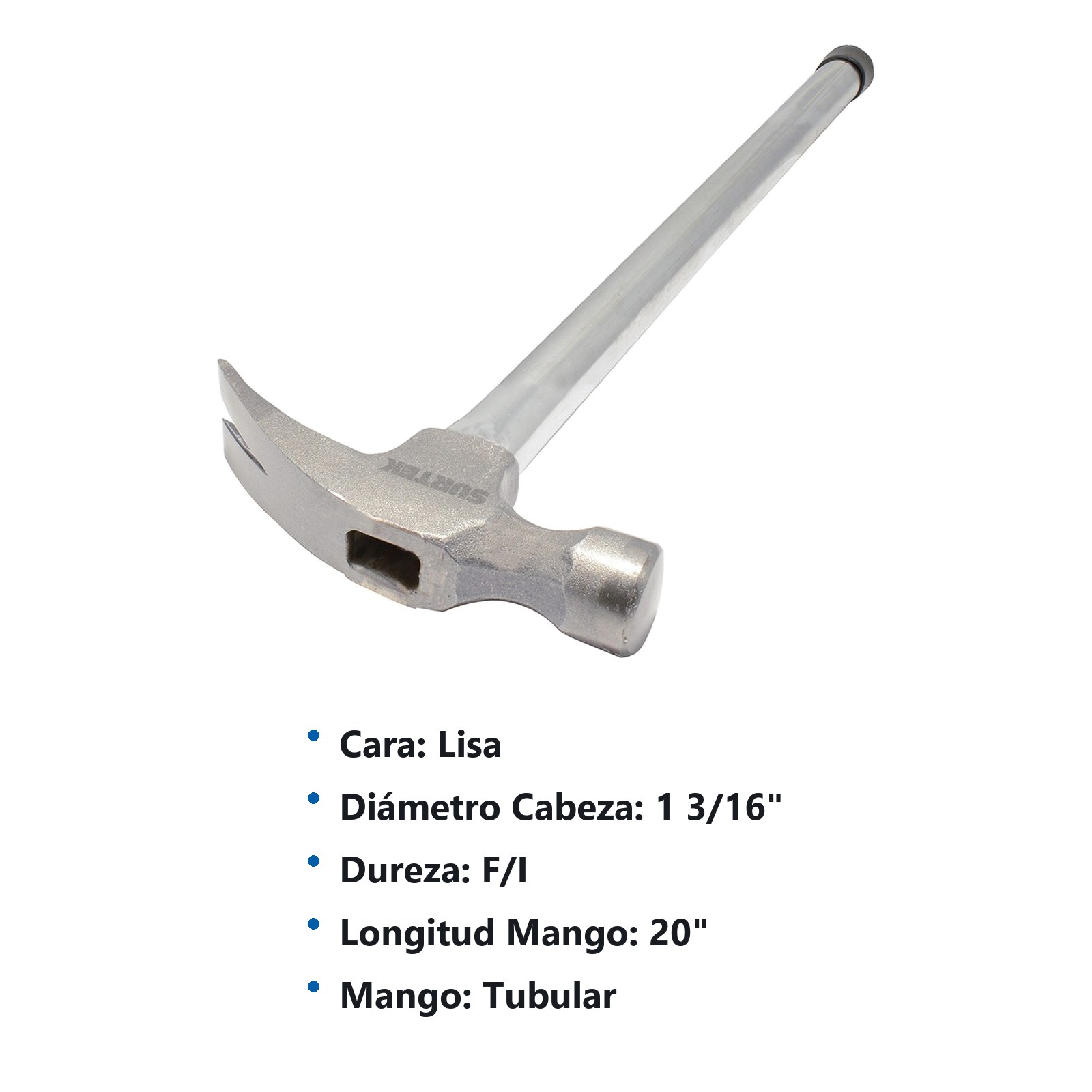 Martillo de uña recta con mango largo tubular de 20", 20 oz Surtek - Imagen 2