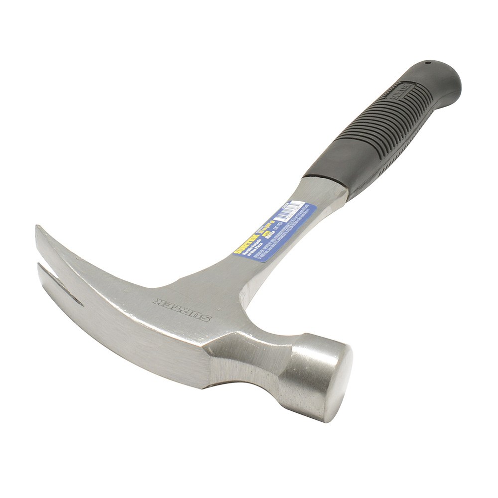 Martillo de uña recta forjada en una pieza con mango de neopreno de 14", 20 oz Surtek