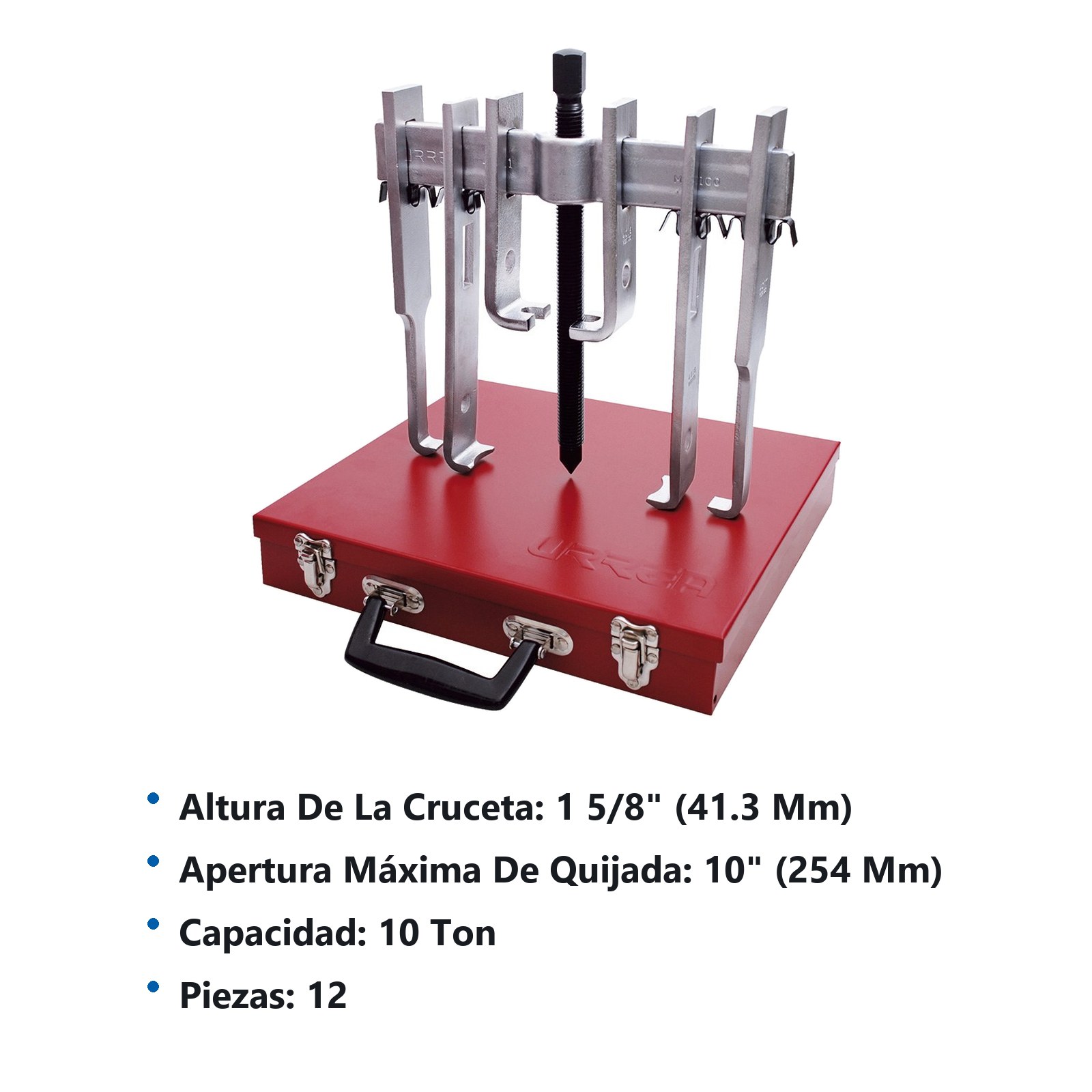 Extractor quijada recta tipo "A" 10 ton, 13 piezas en caja metálica Urrea - Imagen 3