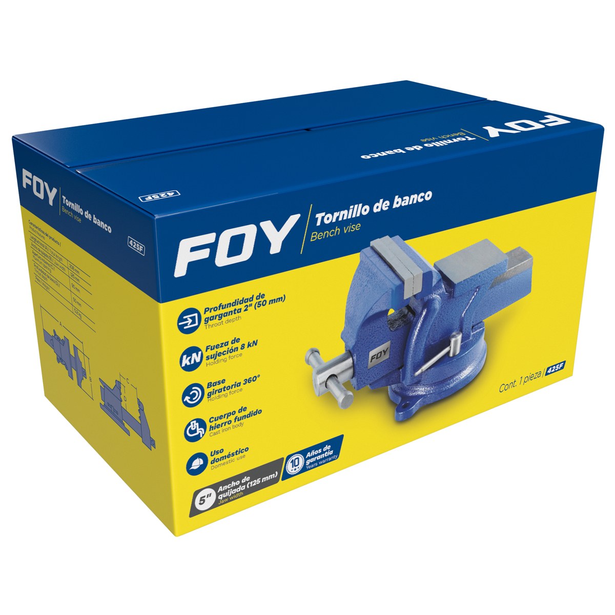 Tornillo de banco 5" Foy - Imagen 2