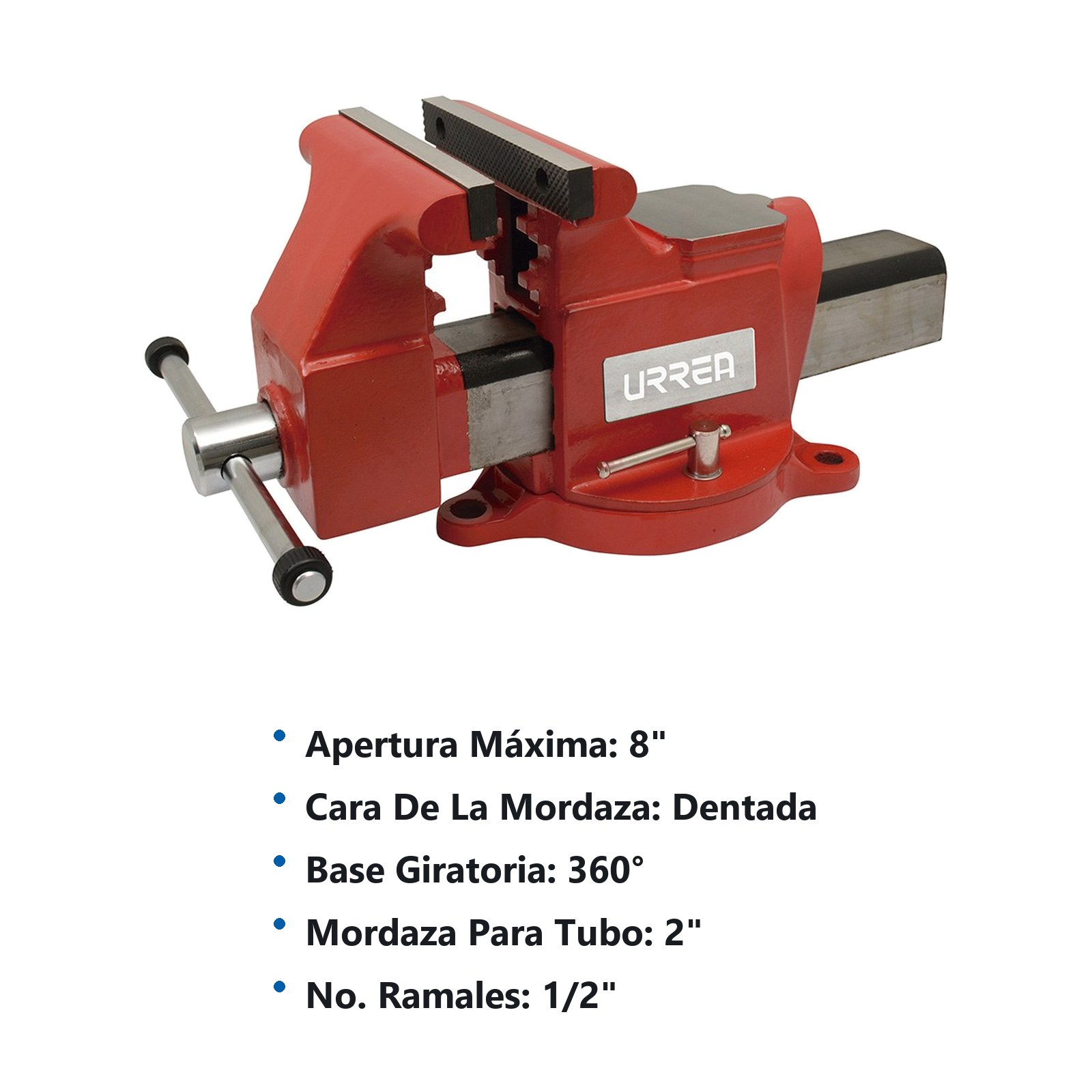 Tornillo de banco con textura diamante 8" Urrea - Imagen 2