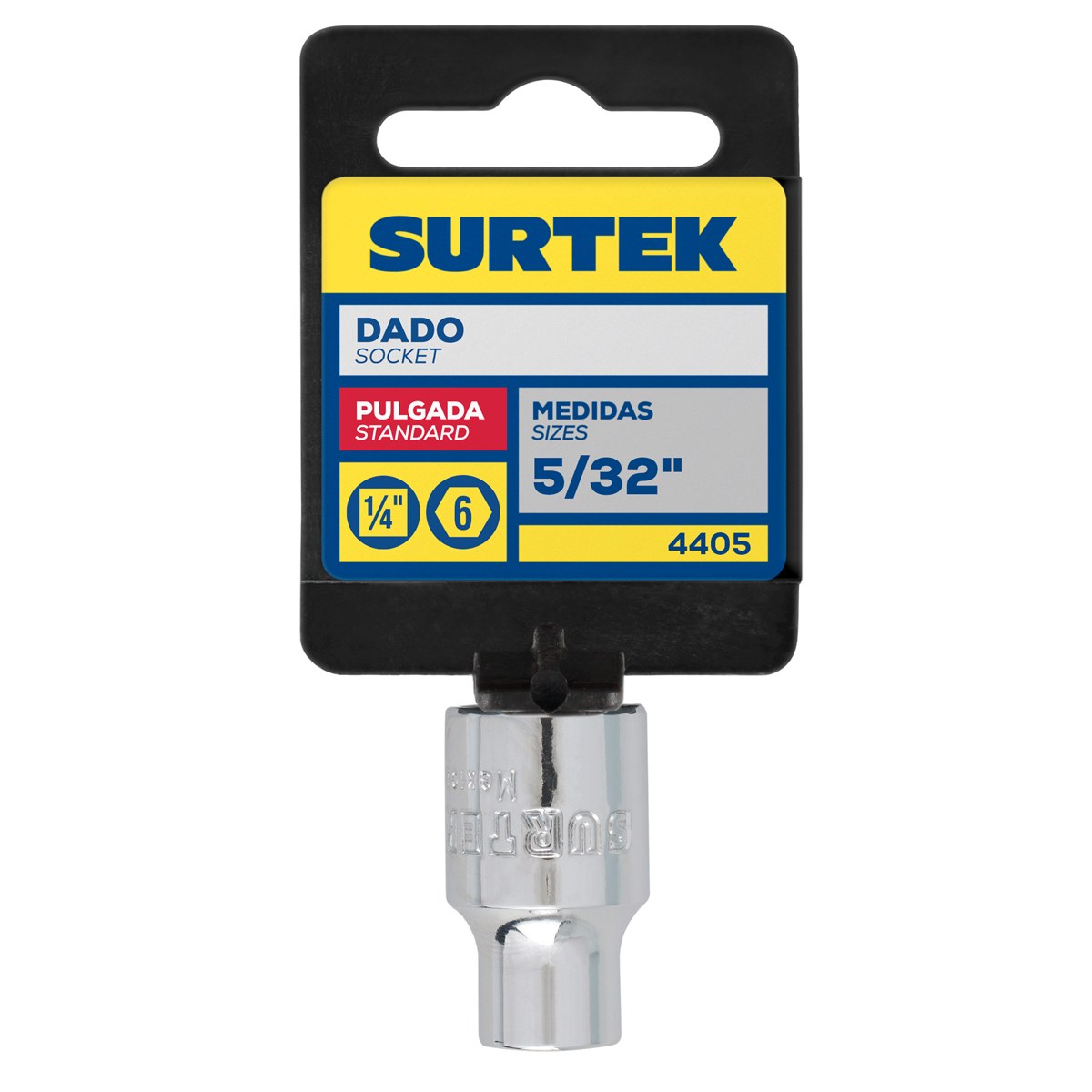 Dado cuadro de 1/4", 6 puntas, en pulgadas, 5/32" Surtek - Imagen 2