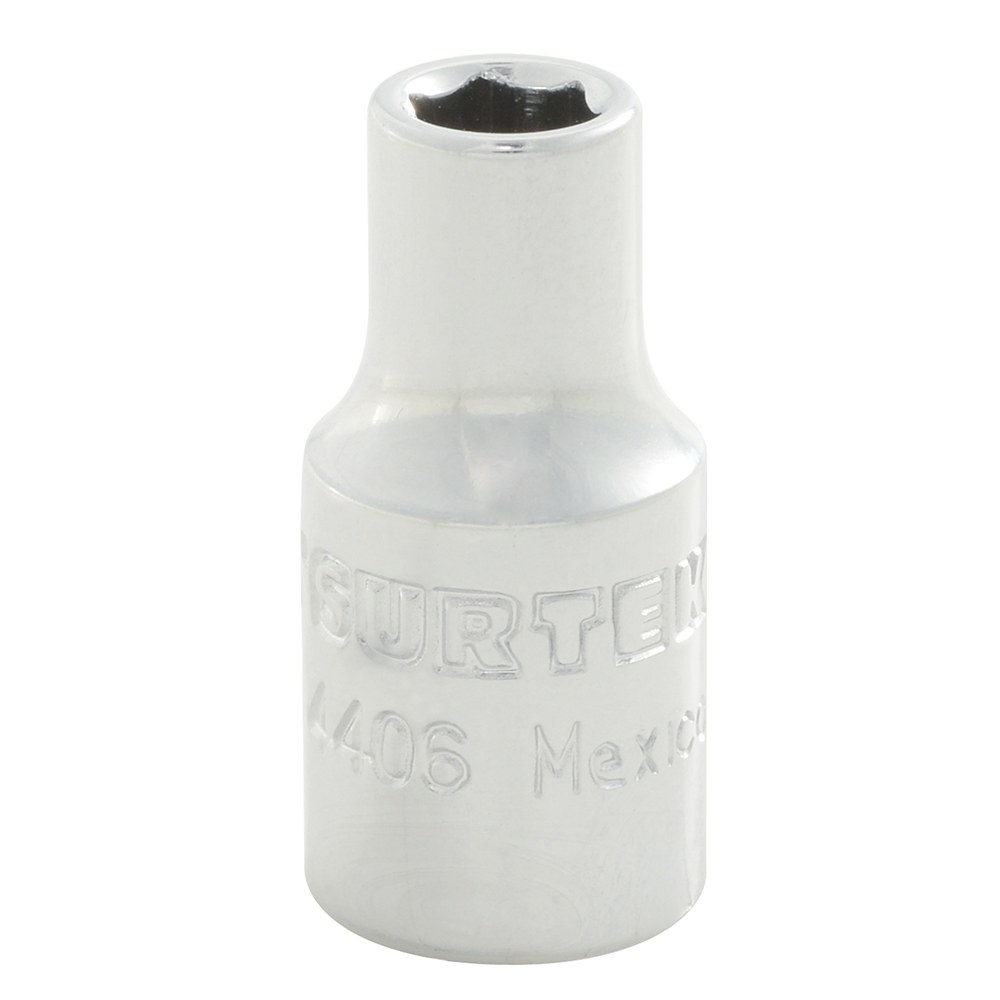 Dado cuadro de 1/4", 6 puntas, en pulgadas, 3/16" Surtek