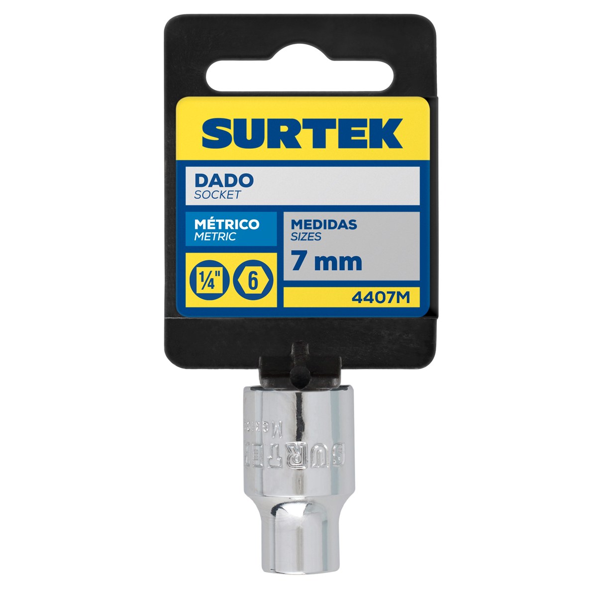 Dado cuadro de 1/4", 6 puntas, métrico, 7 mm Surtek - Imagen 2
