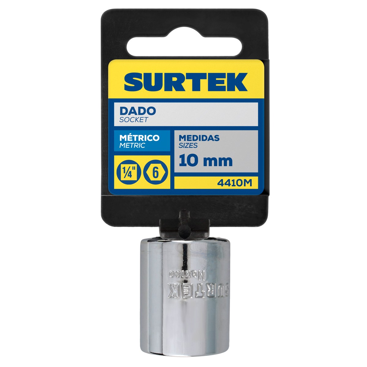 Dado cuadro de 1/4", 6 puntas, métrico, 10 mm Surtek - Imagen 2