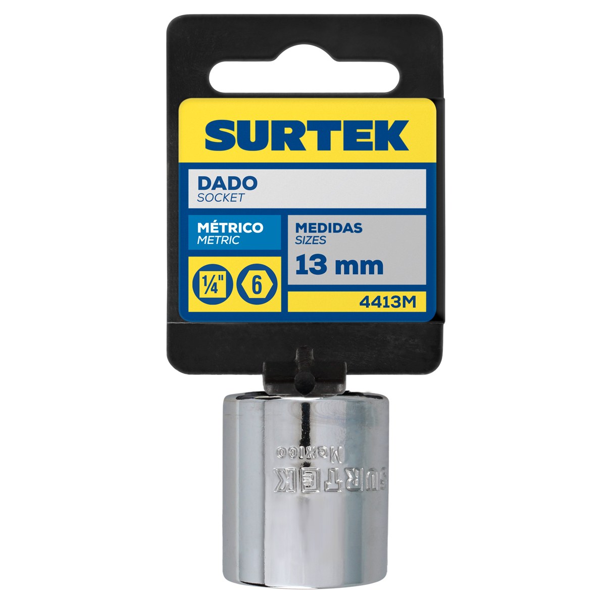 Dado cuadro de 1/4", 6 puntas, métrico, 13 mm Surtek - Imagen 2