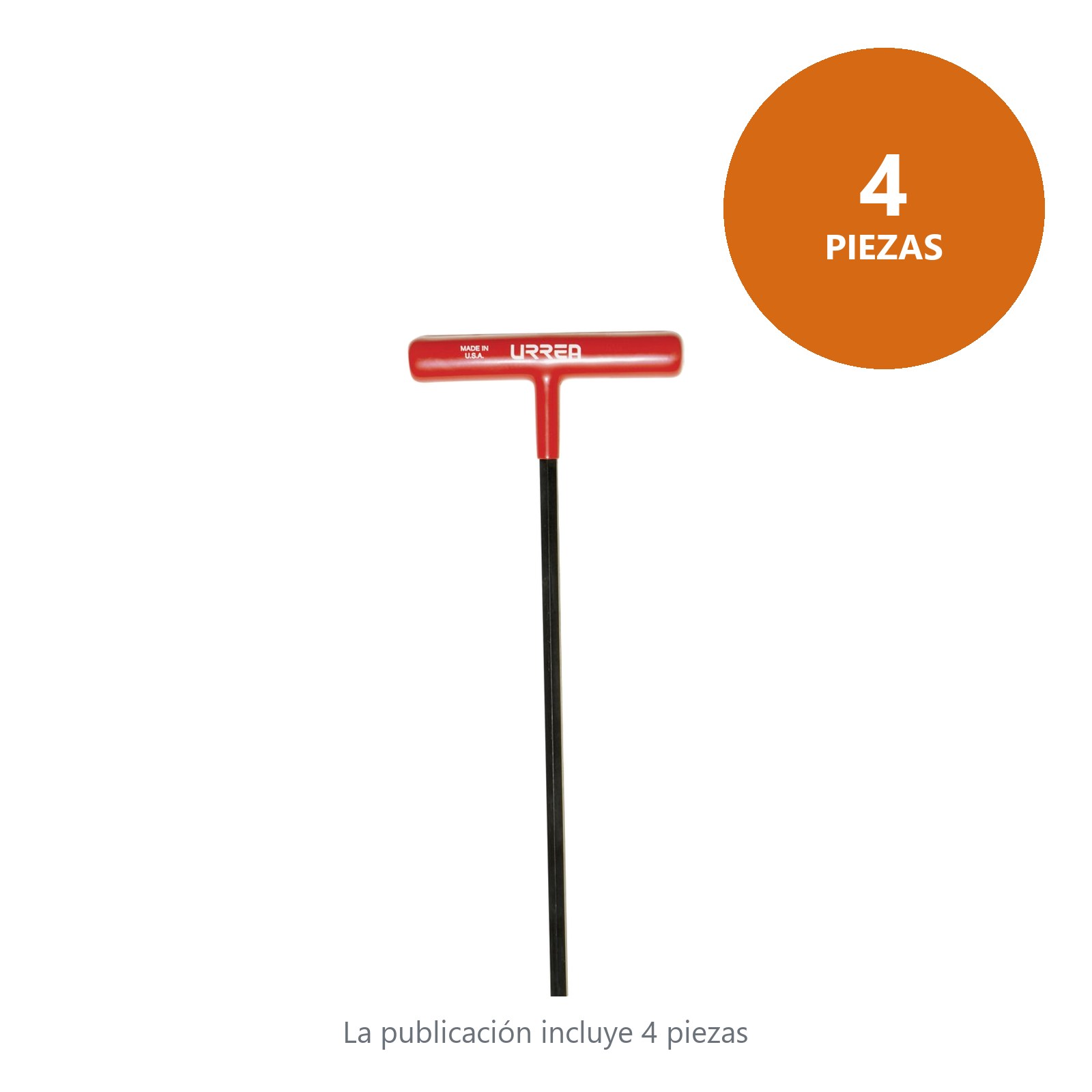 Llave hexagonal larga tipo "T" ergonómica en pulgadas, 3/32" Urrea - Imagen 2
