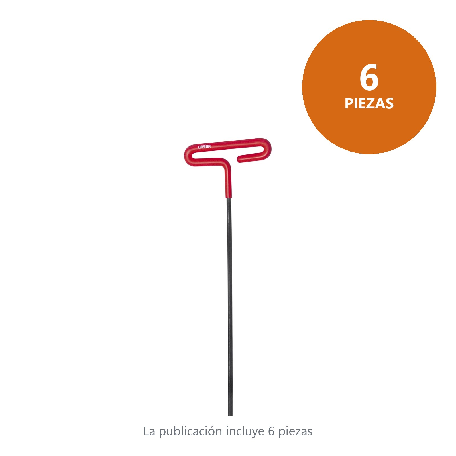 Llave hexagonal larga tipo "T" mango de vinil, en pulgadas, 5/16" Urrea - Imagen 3