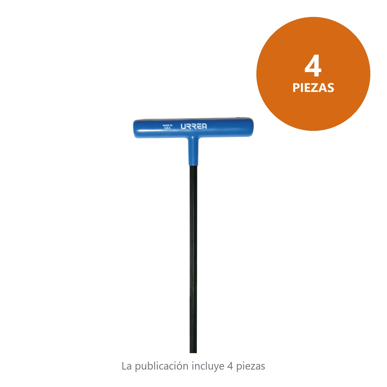 Llave hexagonal larga tipo "T" ergonómica métrica, 3 mm Urrea - Imagen 2