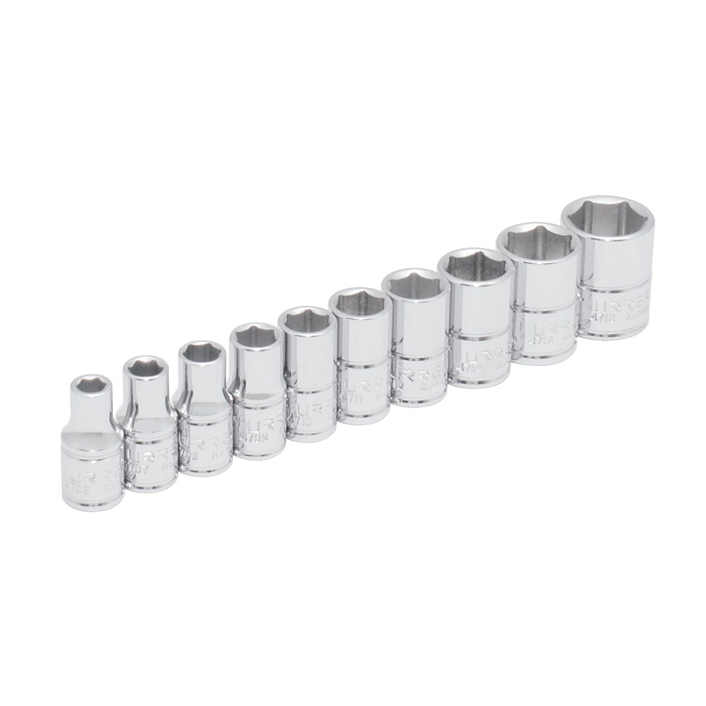Juego de dados cuadro de 1/4" en pulgadas, 10 piezas Urrea