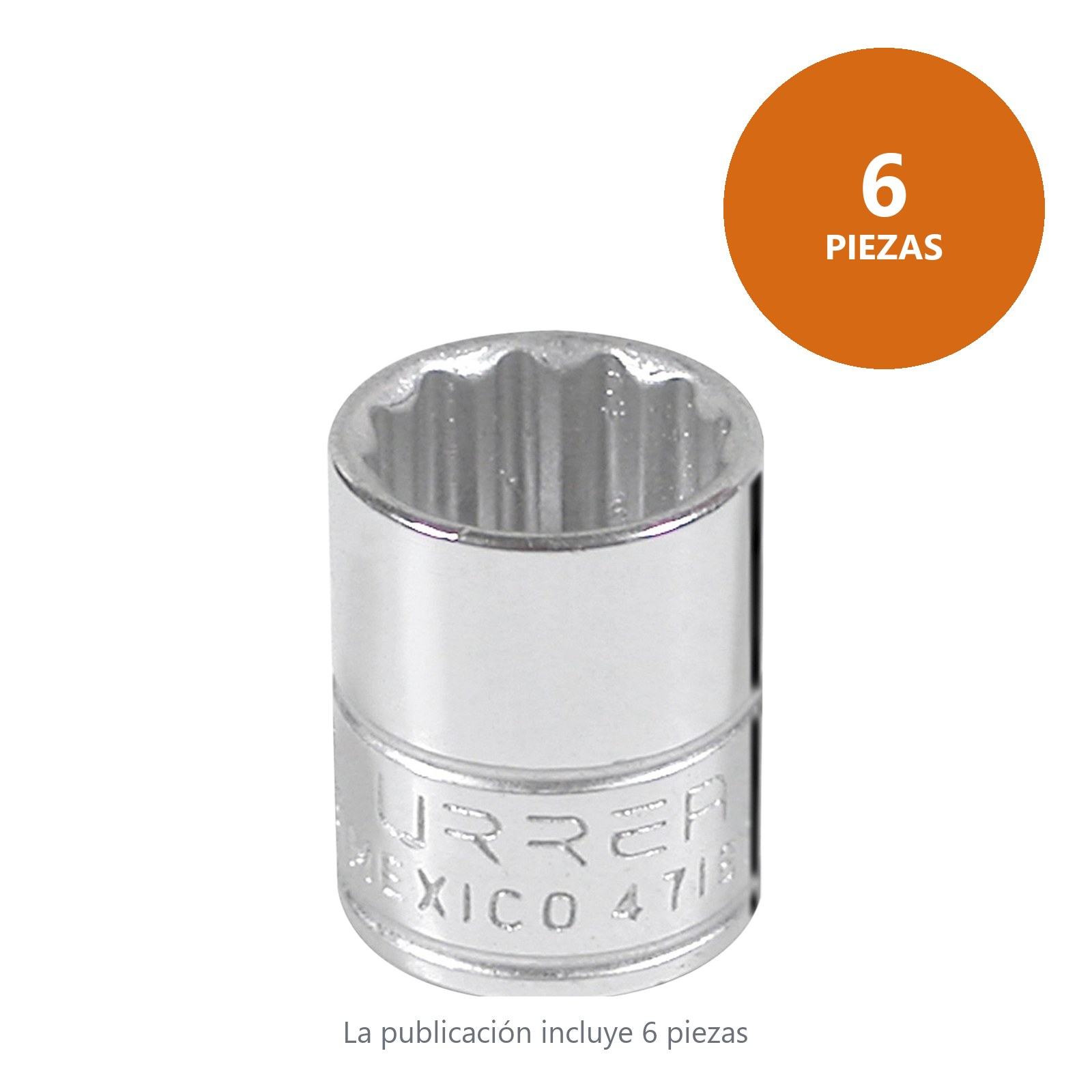 Dado cuadro de 1/4", 12 puntas, en pulgadas, 9/16" Urrea - Imagen 3