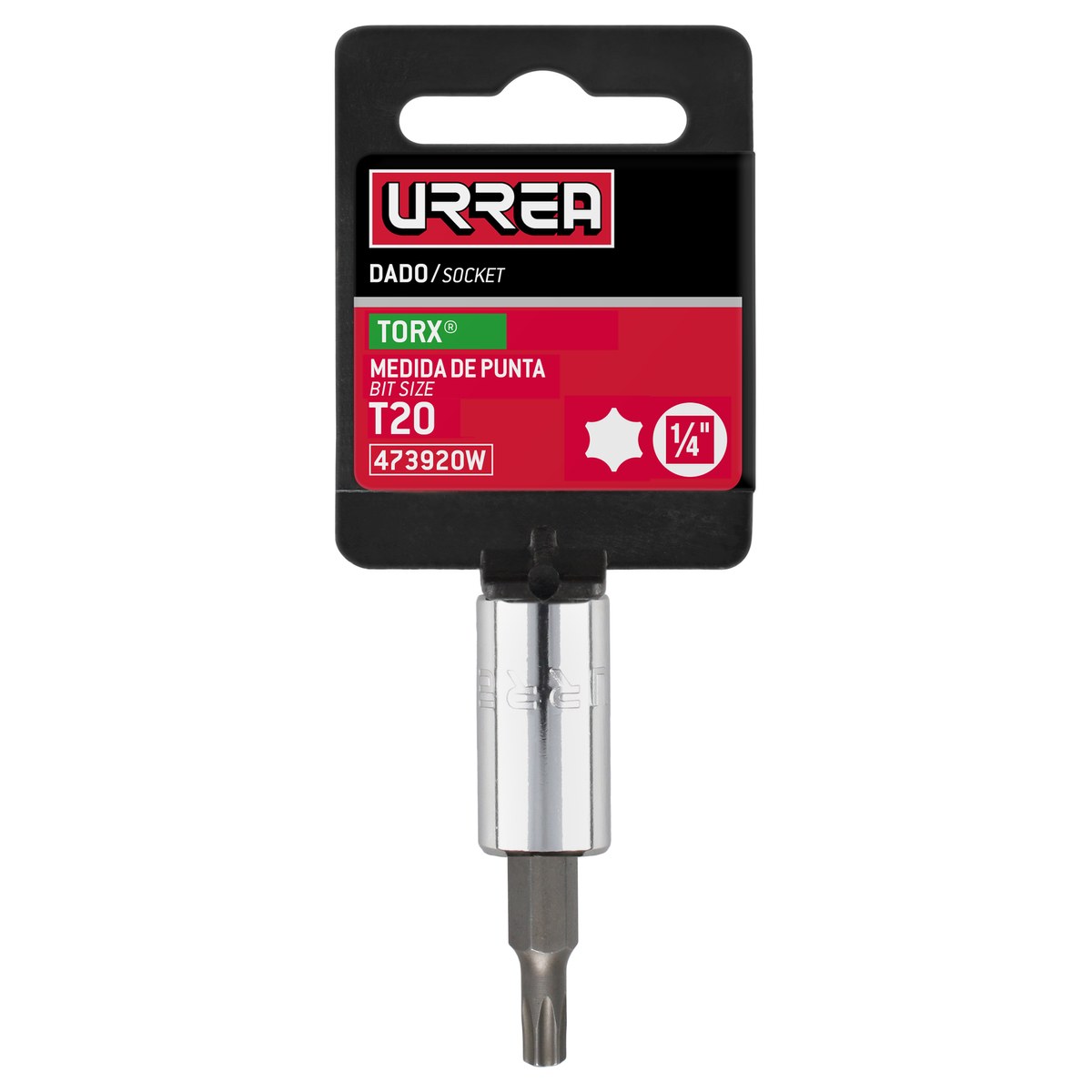 Dado con punta torx cuadro de 1/4", T20 Urrea - Imagen 2