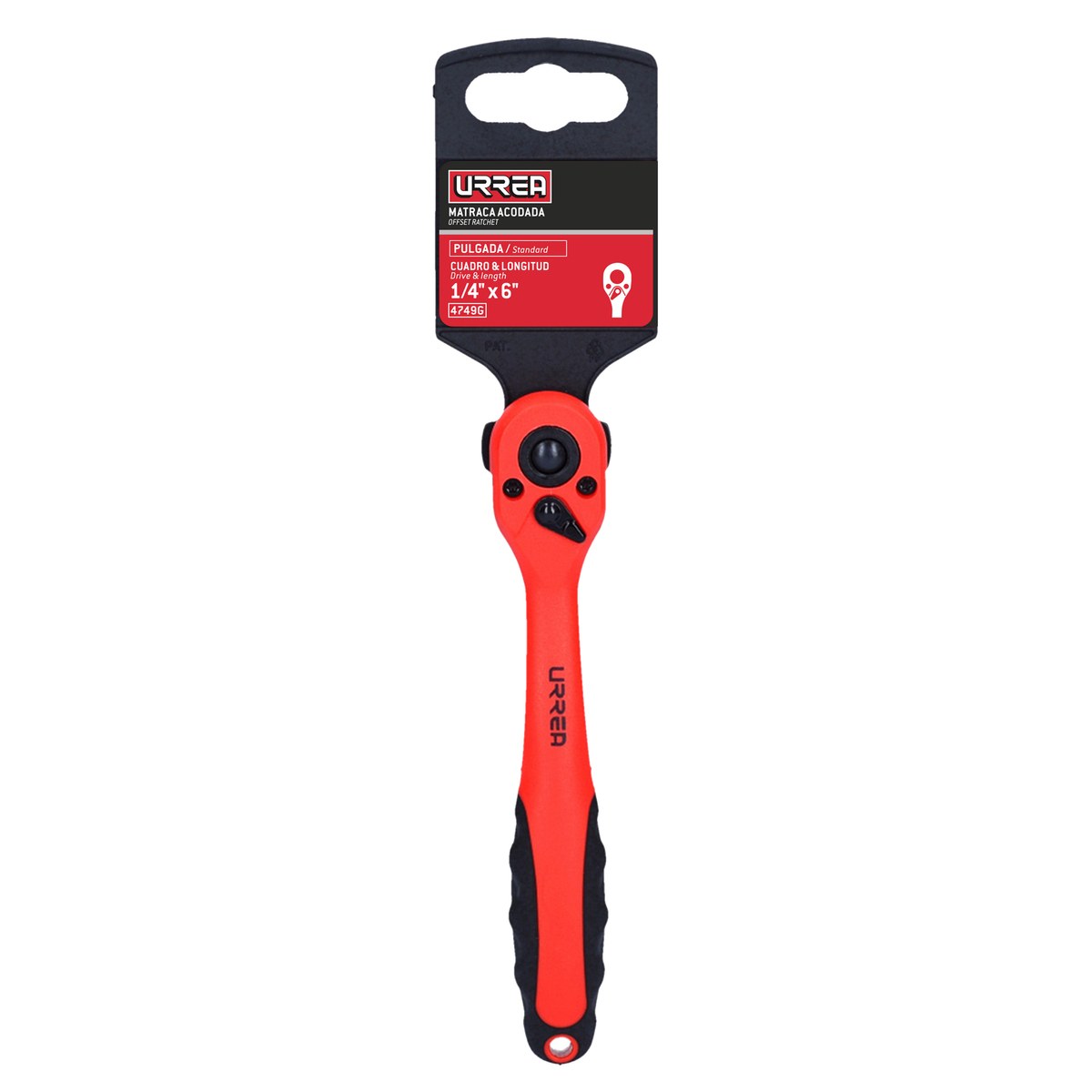 Matraca reversible acodadadas, quick release, para dado cuadro de 1/4" Urrea - Imagen 2