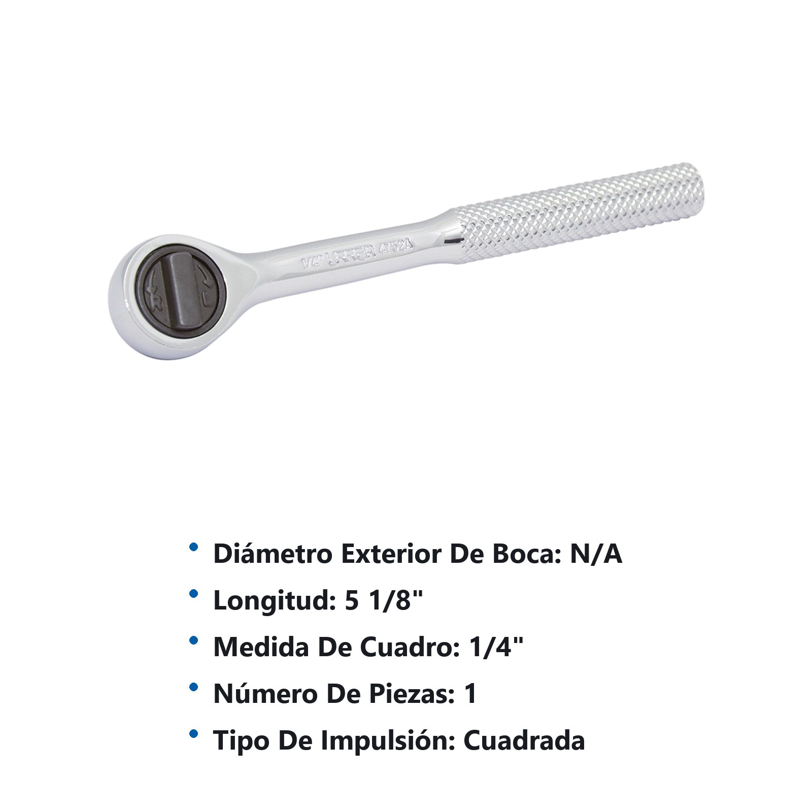 Matraca reversible cabeza redonda, para dado cuadro de 1/4" Urrea - Imagen 3