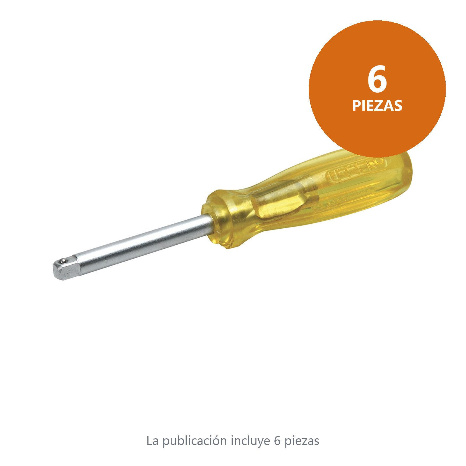 Destornillador con mango ámbar para dado cuadro de 1/4", 3" Urrea - Imagen 2